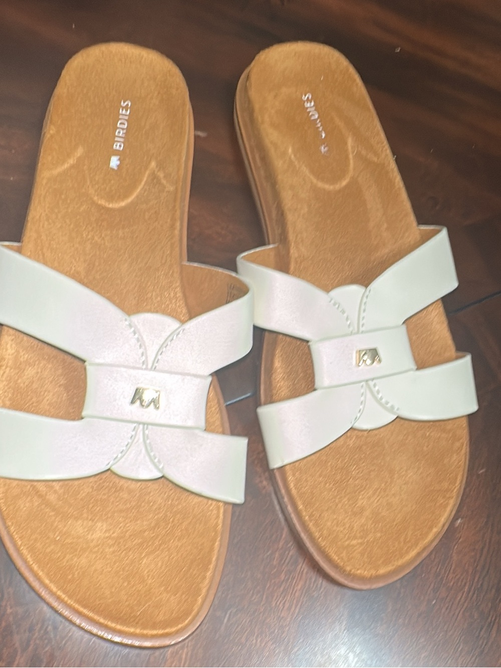 Birdies The Sunbird Icon Leather Slide Sandals. (Shoes25)